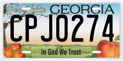GA license plate CPJ0274