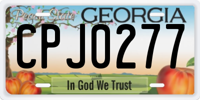 GA license plate CPJ0277