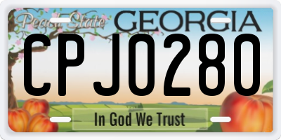 GA license plate CPJ0280