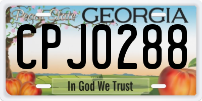 GA license plate CPJ0288