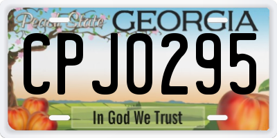 GA license plate CPJ0295