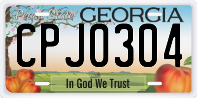 GA license plate CPJ0304