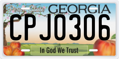 GA license plate CPJ0306
