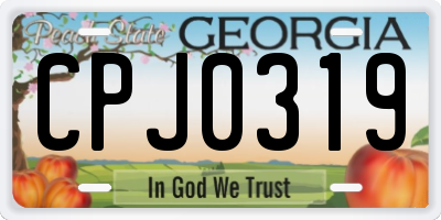 GA license plate CPJ0319