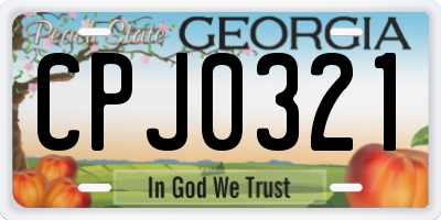 GA license plate CPJ0321