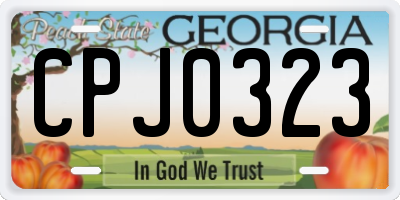 GA license plate CPJ0323