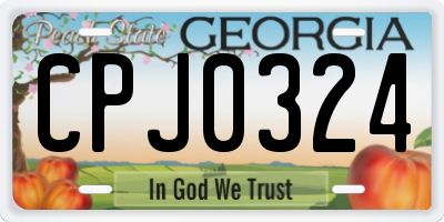 GA license plate CPJ0324