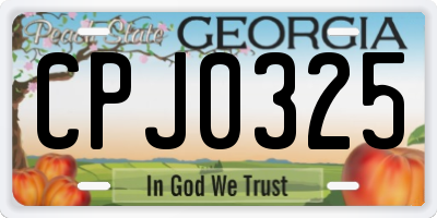 GA license plate CPJ0325