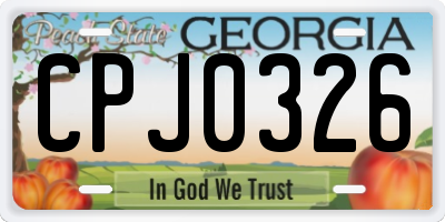 GA license plate CPJ0326