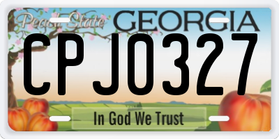 GA license plate CPJ0327