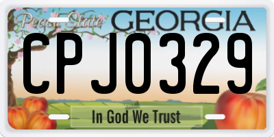GA license plate CPJ0329
