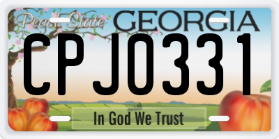 GA license plate CPJ0331