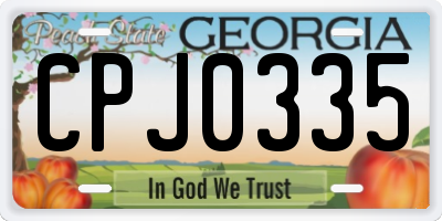 GA license plate CPJ0335