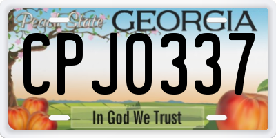 GA license plate CPJ0337