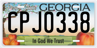 GA license plate CPJ0338