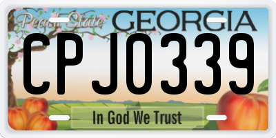 GA license plate CPJ0339