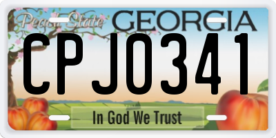 GA license plate CPJ0341