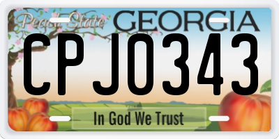 GA license plate CPJ0343