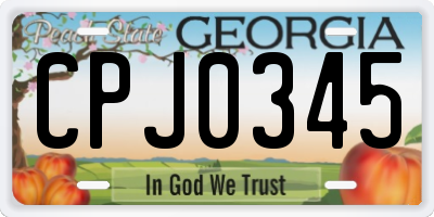 GA license plate CPJ0345