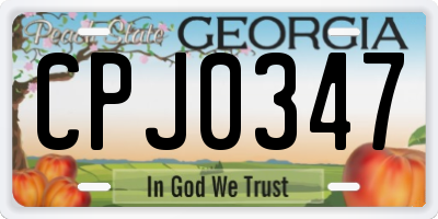 GA license plate CPJ0347