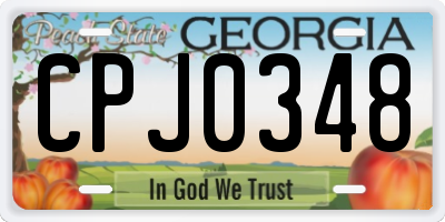 GA license plate CPJ0348