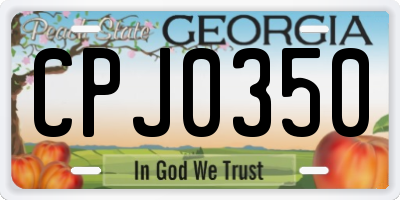 GA license plate CPJ0350