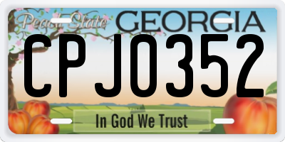 GA license plate CPJ0352