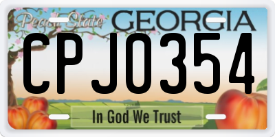GA license plate CPJ0354