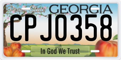 GA license plate CPJ0358