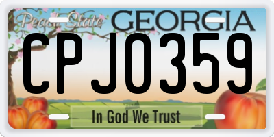 GA license plate CPJ0359