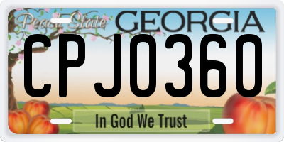 GA license plate CPJ0360