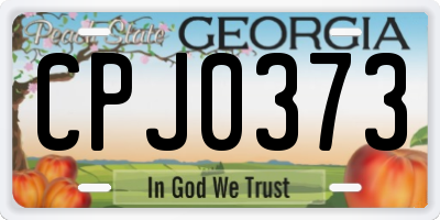 GA license plate CPJ0373