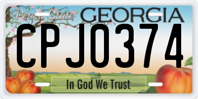 GA license plate CPJ0374