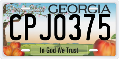 GA license plate CPJ0375