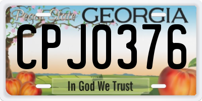 GA license plate CPJ0376