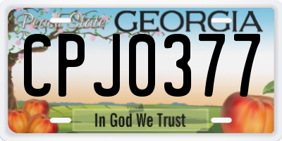 GA license plate CPJ0377