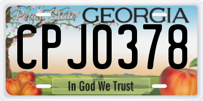 GA license plate CPJ0378