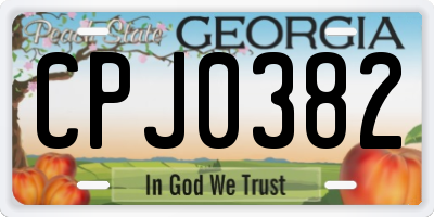 GA license plate CPJ0382