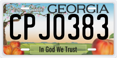 GA license plate CPJ0383