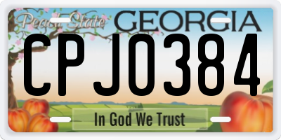 GA license plate CPJ0384