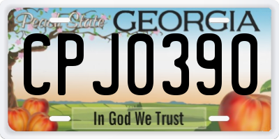 GA license plate CPJ0390