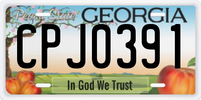 GA license plate CPJ0391
