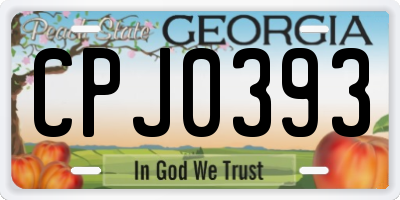 GA license plate CPJ0393