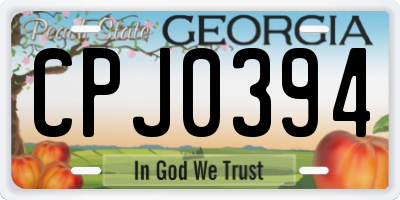 GA license plate CPJ0394