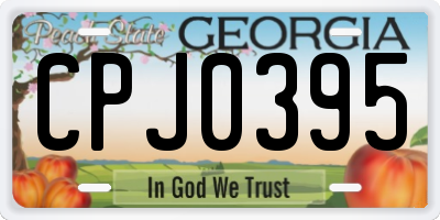 GA license plate CPJ0395