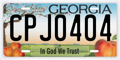 GA license plate CPJ0404