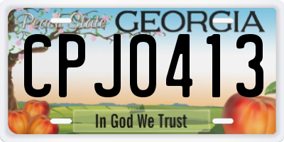 GA license plate CPJ0413