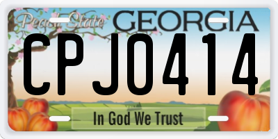 GA license plate CPJ0414
