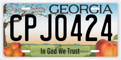 GA license plate CPJ0424