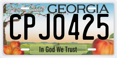 GA license plate CPJ0425